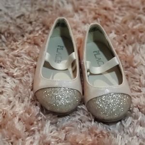 Blush iridescent toddler dress shoes